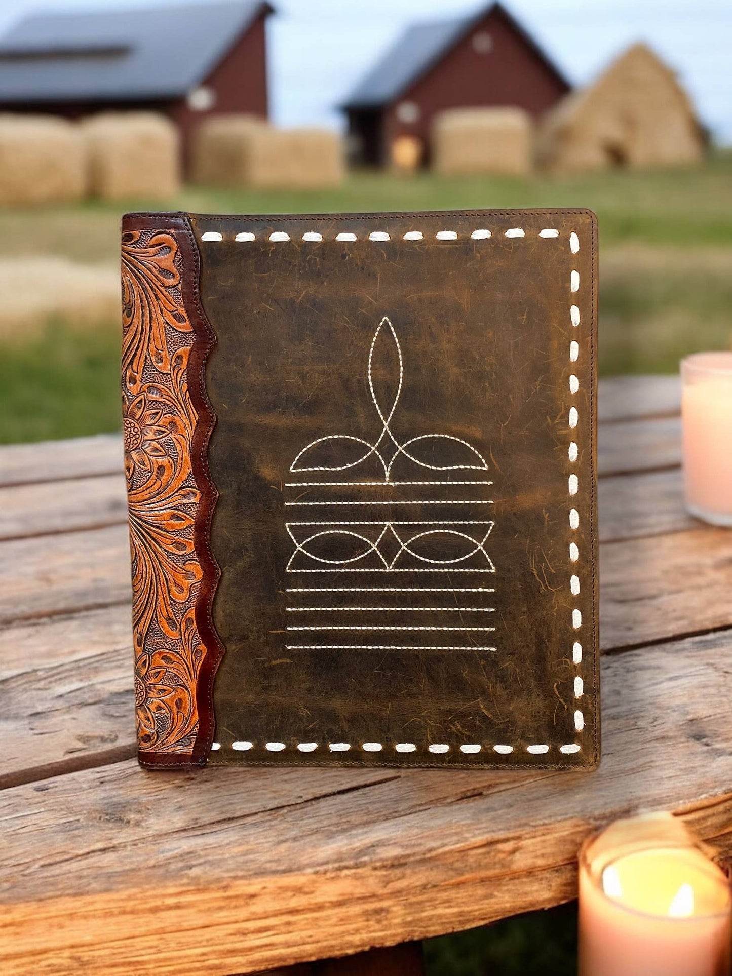 Vintage BootStitch Tooled Leather Planner